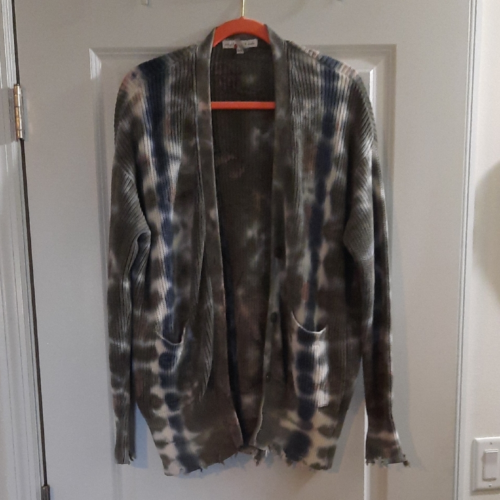 Young Fabulous & Broke Tie-Dye Cardigan - Blue and Gray